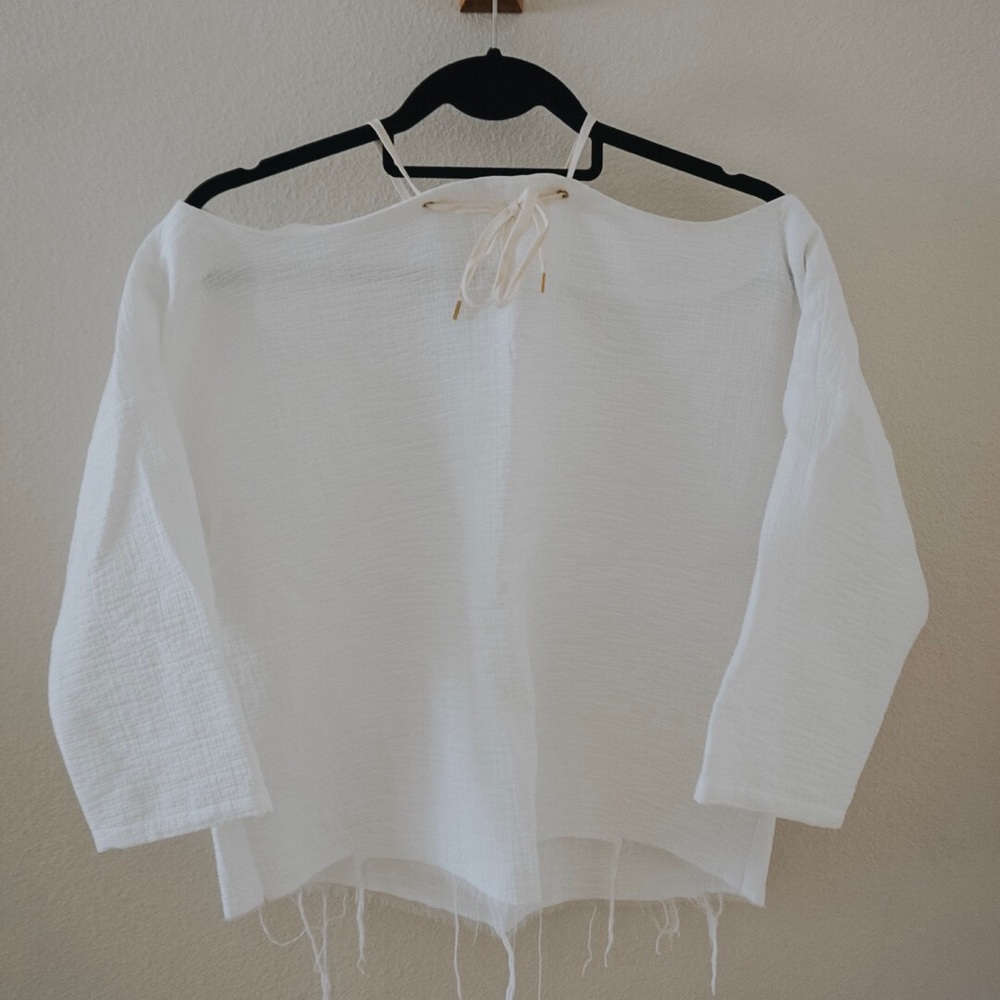 Rachel Comey Double Lined Linen Blouse w/ Tie